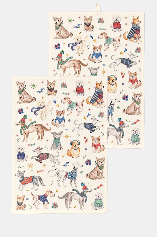 Ściereczki kuchenne bawełniane w psy (2-pack) kolor multicolor multicolor RW24.SRU900