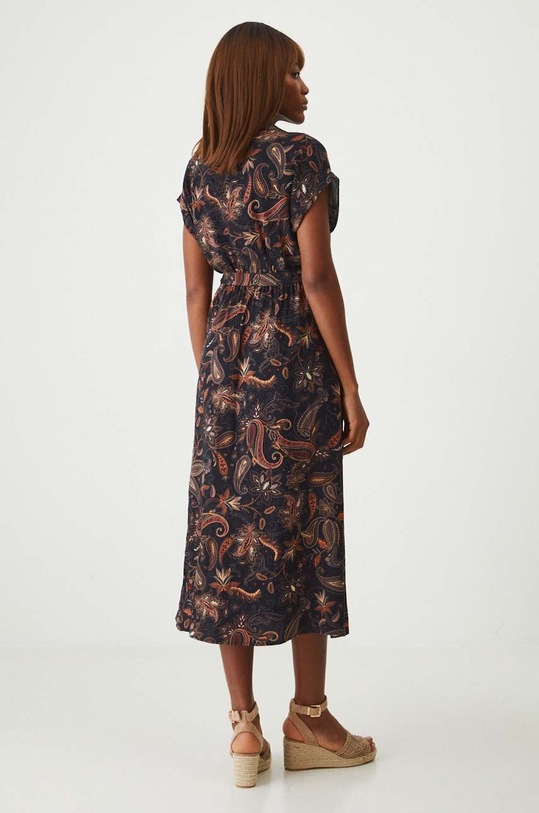 Oblečenie Šaty dámske midi s opaskom so vzorom RW24.SUD011 čierna