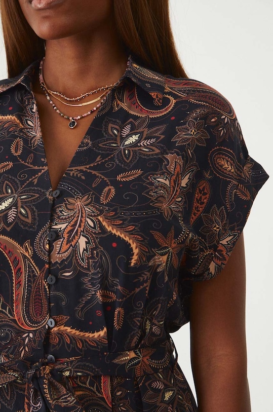 Šaty dámske midi s opaskom so vzorom RW24.SUD011 čierna