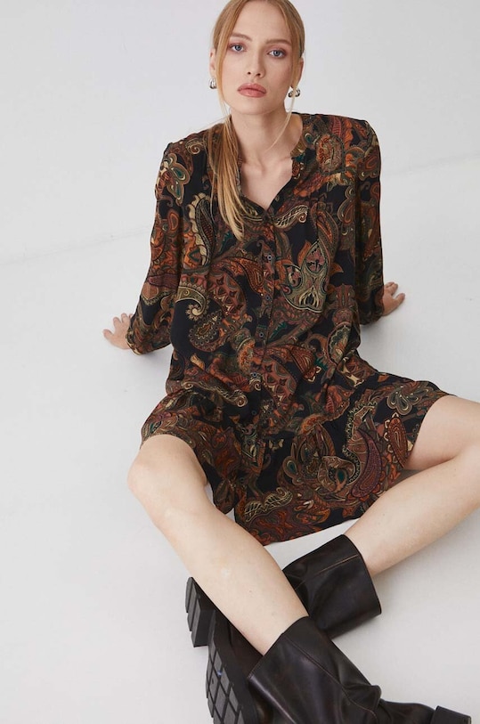 Šaty dámske oversize vzorované viac farieb mini viacfarebná RW24.SUD051