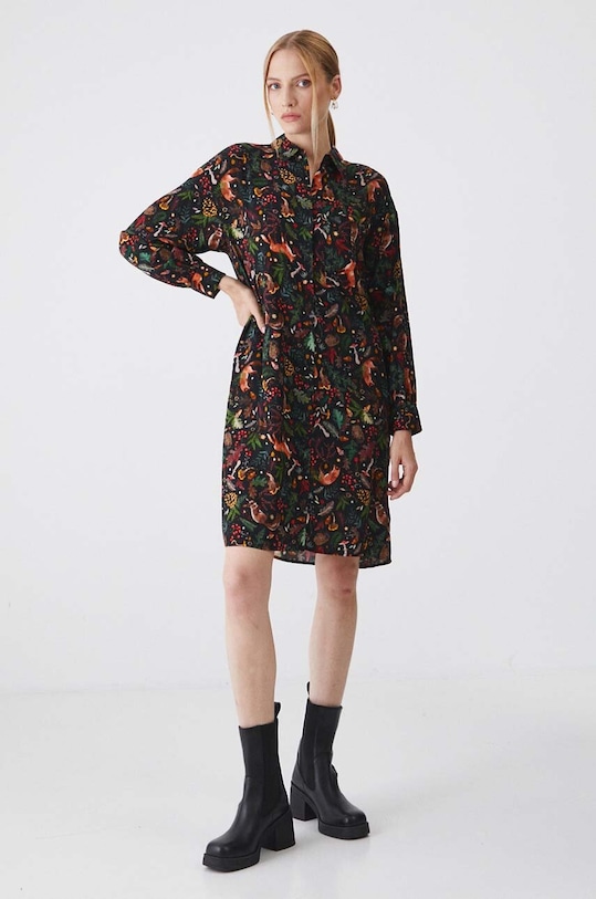 Sukienka damska mini wzorzysta kolor czarny RW24.SUD052 czarny RW24