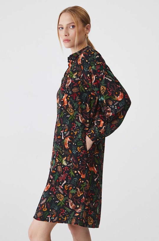 Sukienka damska mini wzorzysta kolor czarny czarny RW24.SUD052