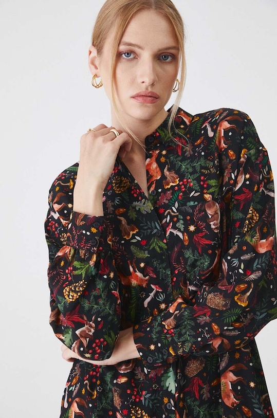 Sukienka damska mini wzorzysta kolor czarny RW24.SUD052 czarny