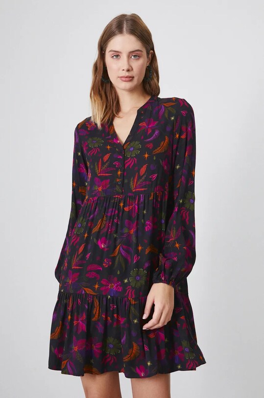 Odzież Sukienka damska mini wzorzysta kolor multicolor RW24.SUD092 multicolor