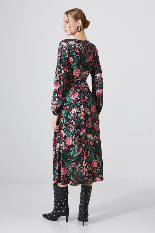 Odzież Sukienka damska midi w kwiaty kolor multicolor RW24.SUD098 multicolor