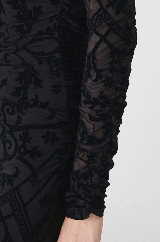 Šaty midi vzorované čierna farba RW24.SUD502