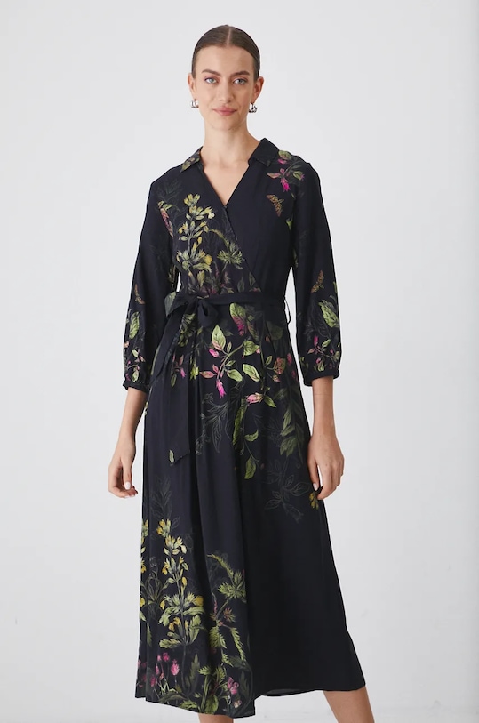 Sukienka damska midi z paskiem – Medicine z okazji roku Miłosza, kolor czarny RW24.SUD650 czarny RW24