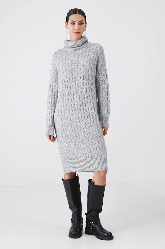 Φόρεμα από μείγμα μαλλιού Medicine RW24.SUD803 γκρί RW24