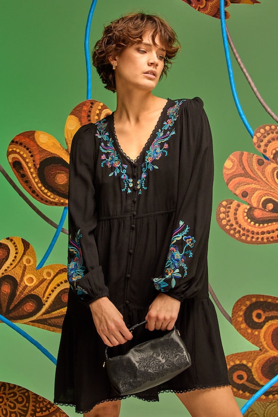 Šaty mini, z kolekce Karolina Matyjaszkowicz x Medicine černá barva mini černá RW24.SUDB52