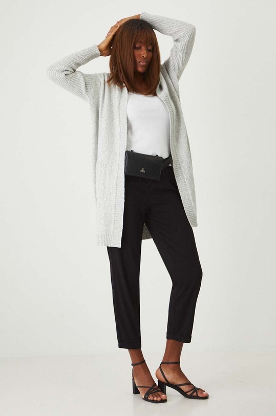 Kardigan dámský šedá barva hrubá šedá RW24.SWD010