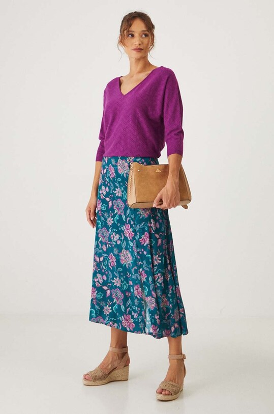 Sweter damski z fakturą kolor fioletowy RW24.SWD020 fioletowy RW24