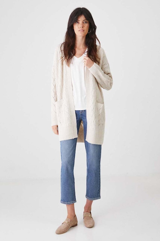 Kardigán dámsky azúrový béžová farba RW24.SWD041 béžová RW24