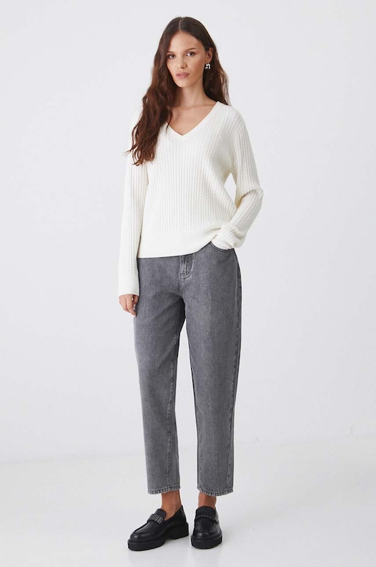 Svetr dámský s pletenou vazbou béžová barva RW24.SWD053 béžová RW24