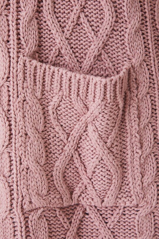 Kardigan damski z warkoczowym splotem kolor różowy RW24.SWD055 różowy