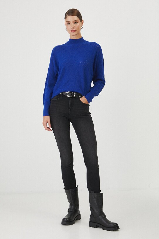 Sweter damski ażurowy kolor niebieski RW24.SWD062 niebieski RW24