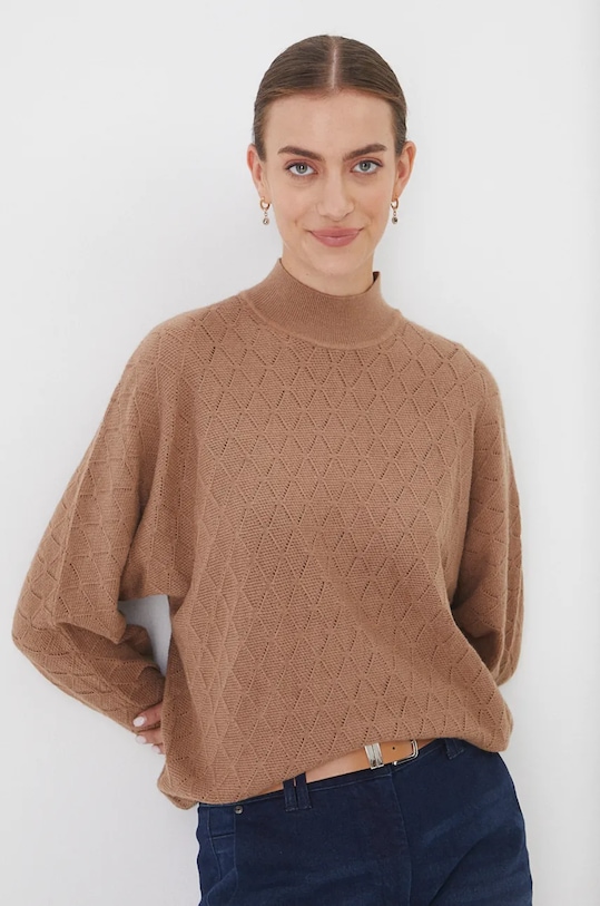 Sweter damski ażurowy kolor beżowy pozostałe beżowy RW24.SWD062