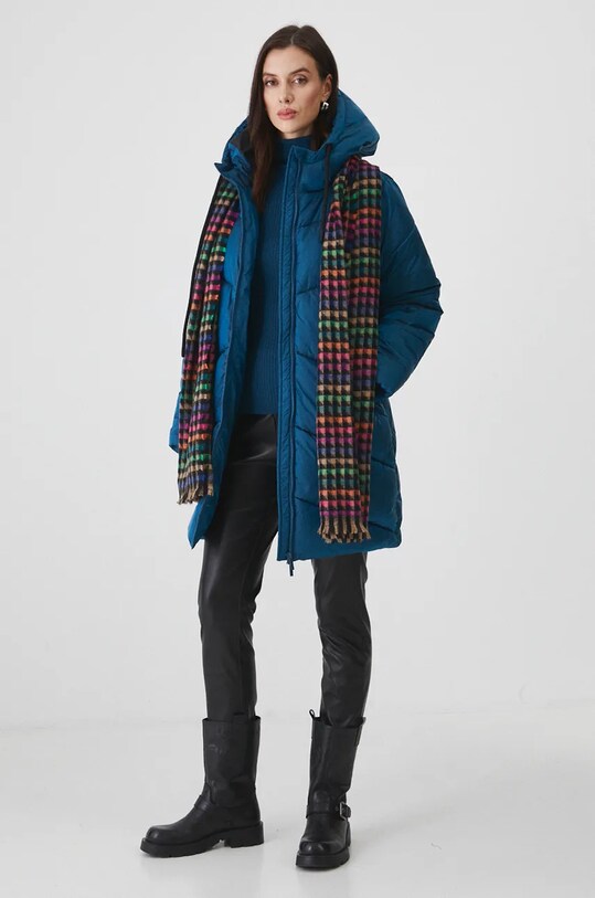 Sweter damski prążkowany kolor turkusowy RW24.SWD070 turkusowy RW24