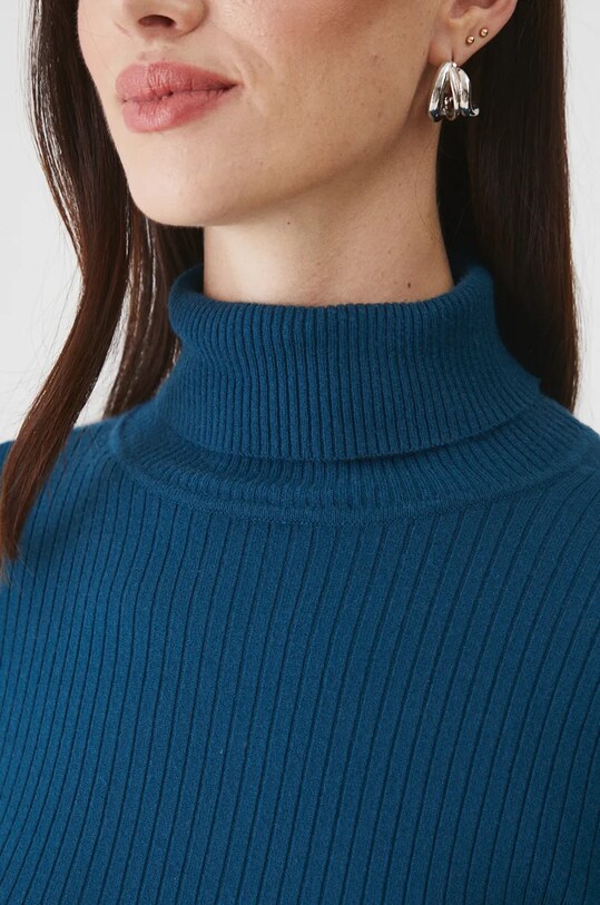 Sweter damski prążkowany kolor turkusowy RW24.SWD070