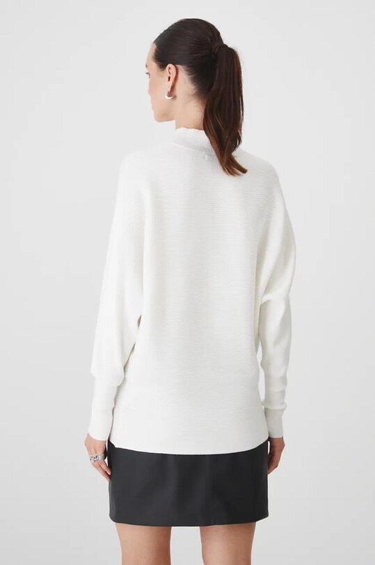 Odzież Sweter damski oversize prążkowany kolor beżowy RW24.SWD074 beżowy