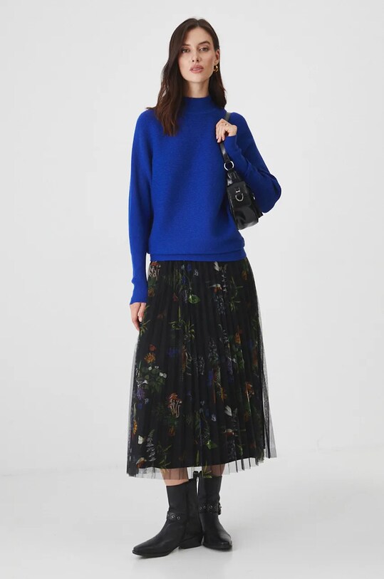 Sweter damski oversize prążkowany kolor niebieski RW24.SWD074 niebieski RW24