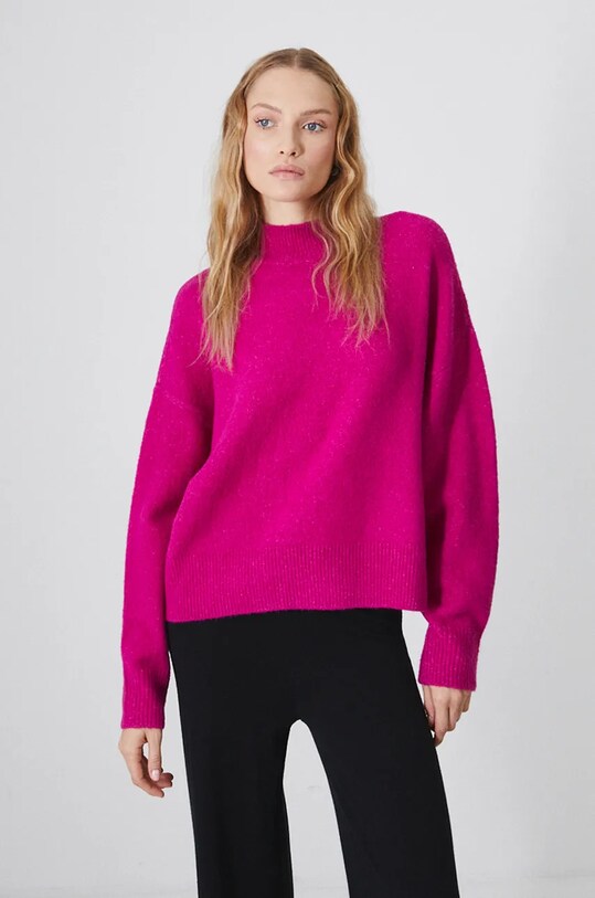 Medicine sweter z domieszką wełny RW24.SWD090 fioletowy RW24