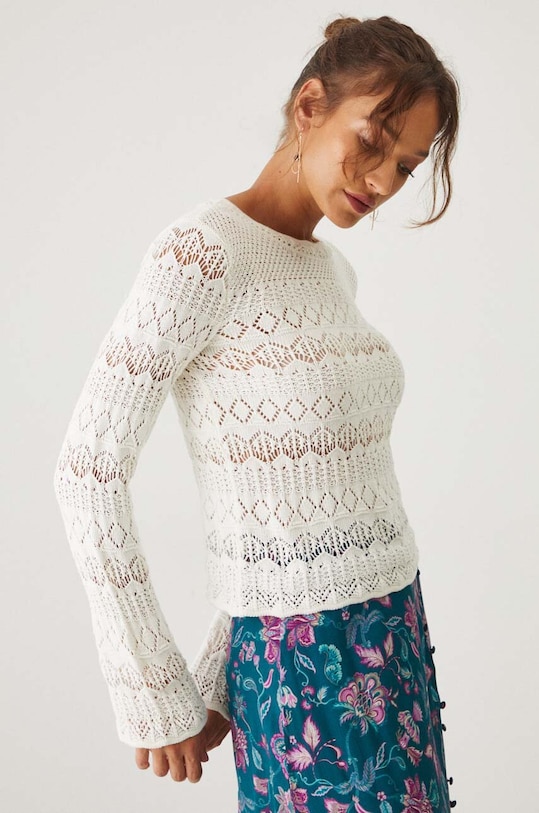 Хлопковый свитер Medicine хлопок бежевый RW24.SWD202