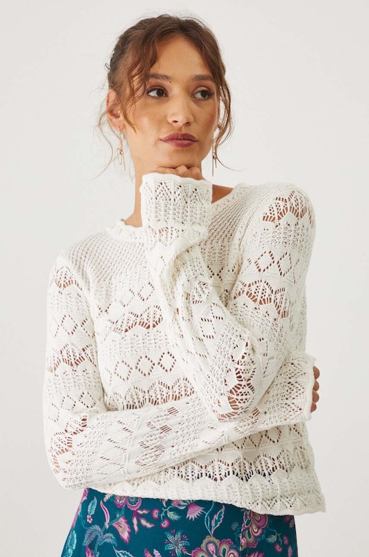 Хлопковый свитер Medicine бежевый RW24.SWD202