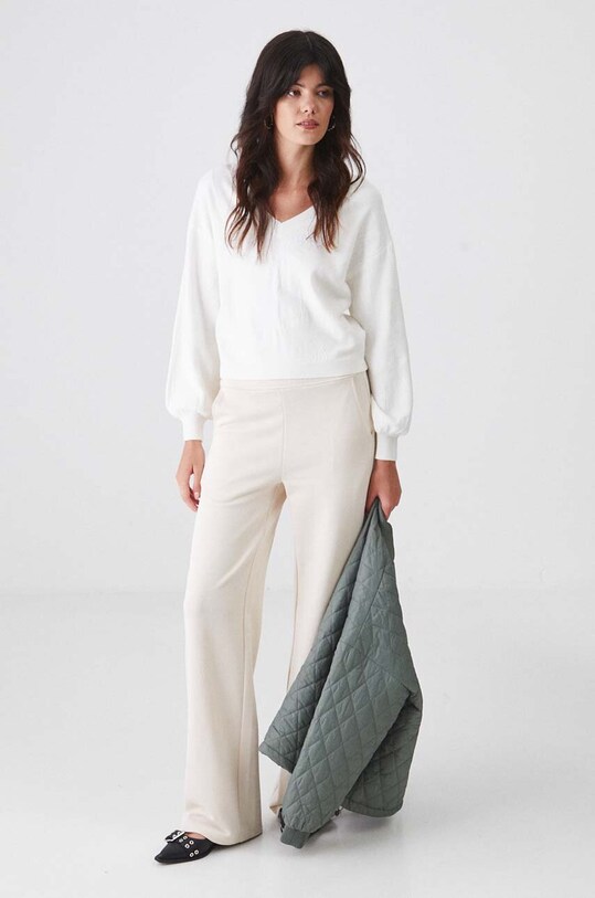 Sweter damski żakardowy kolor beżowy RW24.SWD410 beżowy RW24