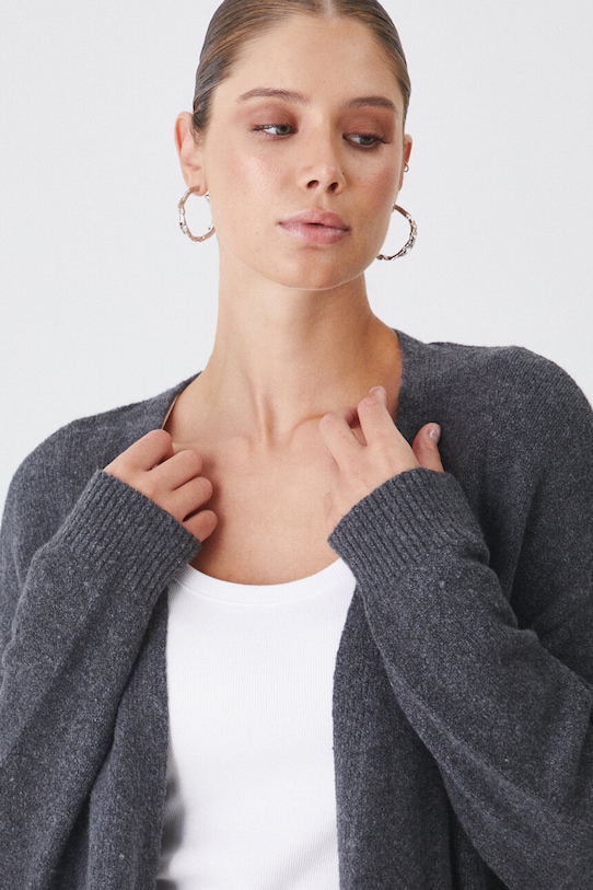 Svetr s příměsí vlny šedá barva šedá RW24.SWD504