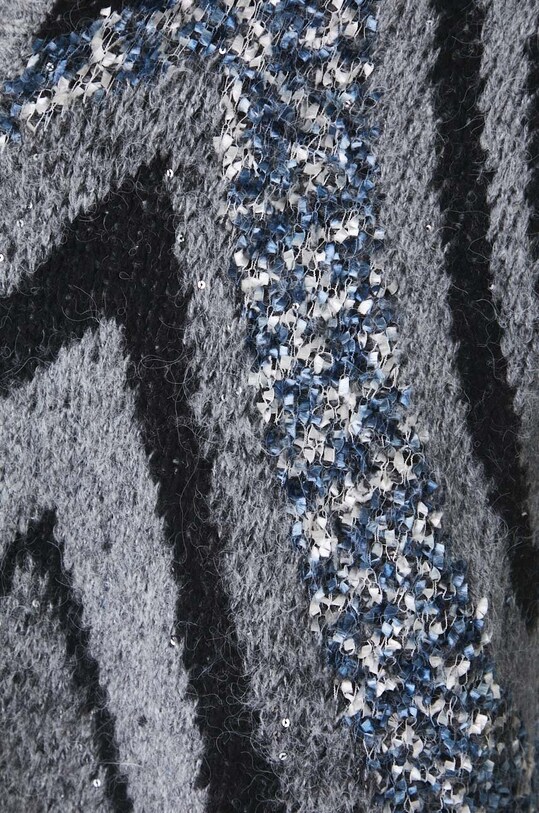 Kardigan z domieszką wełny damski żakardowy wzorzysty kolor multicolor RW24.SWD508