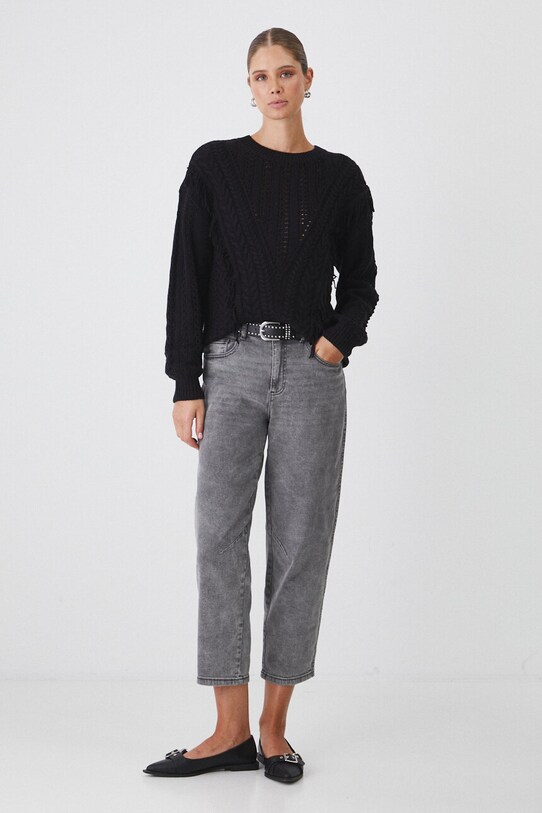Sweter damski z fakturą kolor czarny RW24.SWD606 czarny RW24