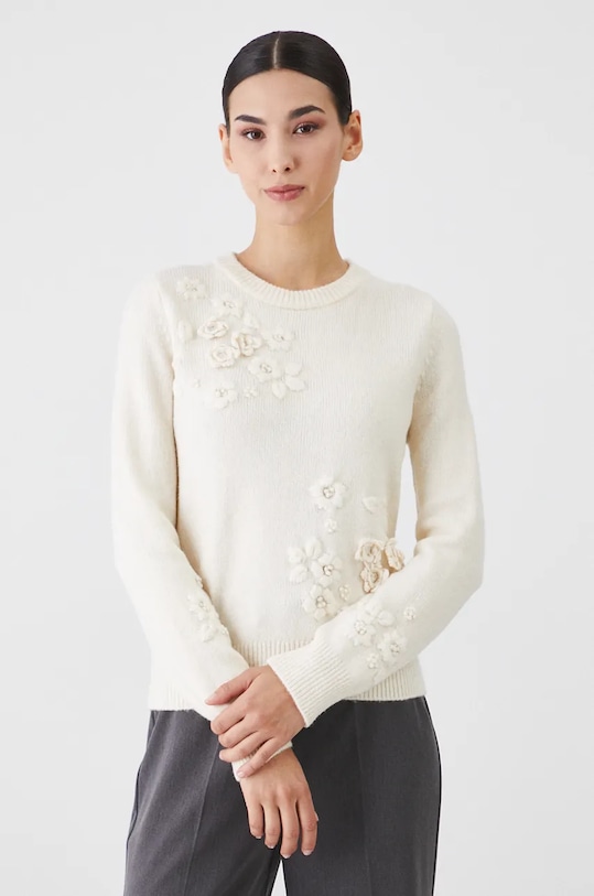 Pulover s dodatkom vune Medicine bež RW24.SWD700