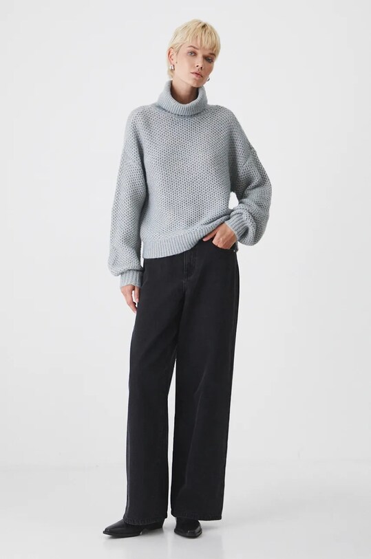 Sweter damski z golfem kolor szary RW24.SWD708 szary RW24