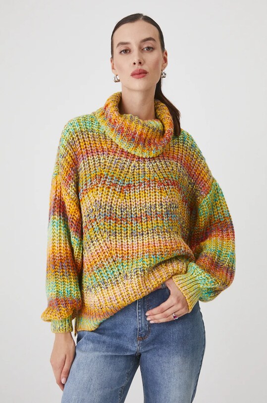 Sweter damski melanżowy kolor multicolor multicolor RW24.SWD710