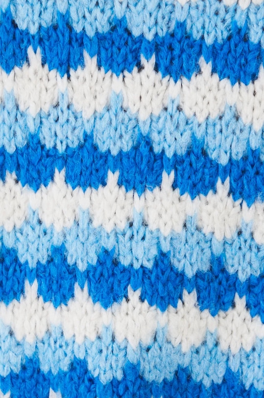 Sweter z domieszką wełny damski wzorzysty kolor niebieski RW24.SWD770 niebieski