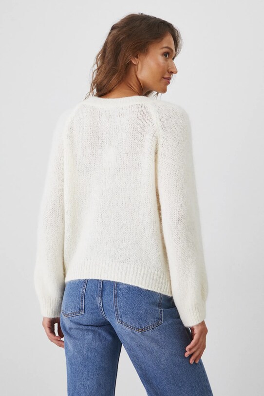 Odzież Sweter damski z wełną alpaki i wełną owczą kolor beżowy RW24.SWD776 beżowy