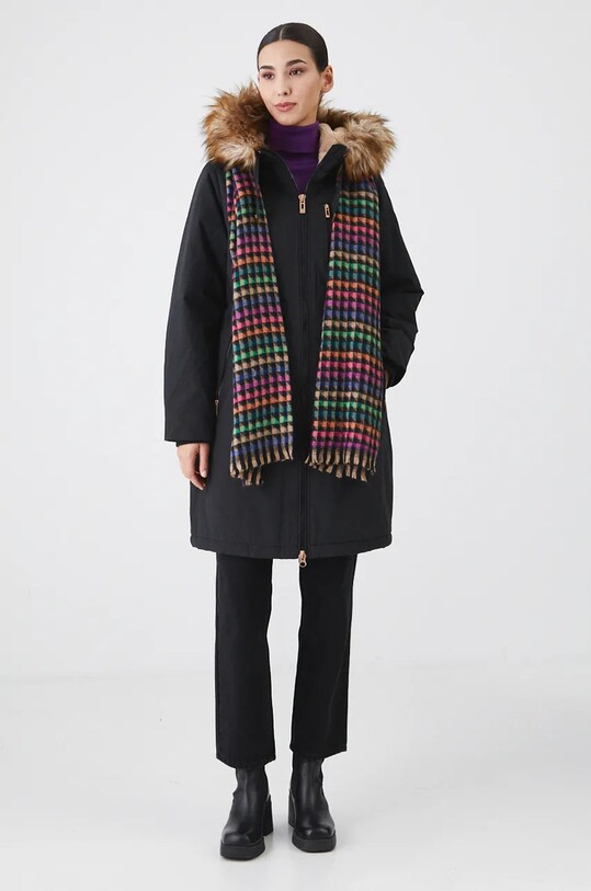 Sweter z wełny merino damski gładki kolor fioletowy RW24.SWD809 fioletowy RW24