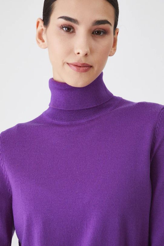 Medicine pulover din lână merino violet RW24.SWD809