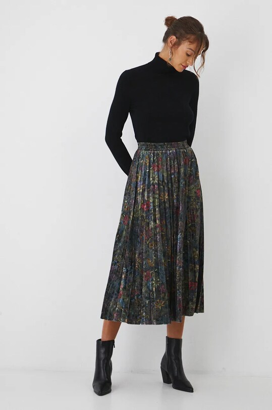 Sweter z wełny merino damski gładki kolor czarny RW24.SWD809 czarny RW24