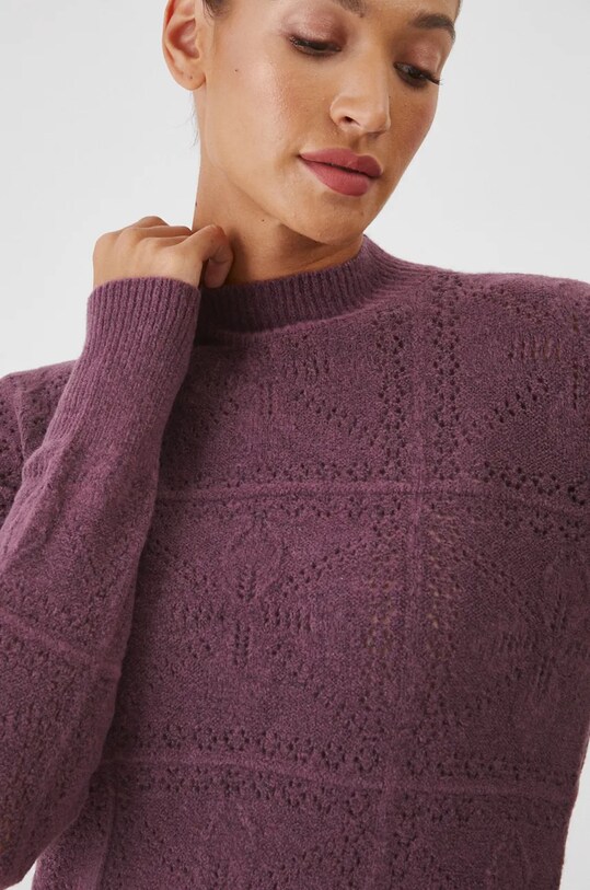 Sweter damski ażurowy kolor fioletowy RW24.SWD810