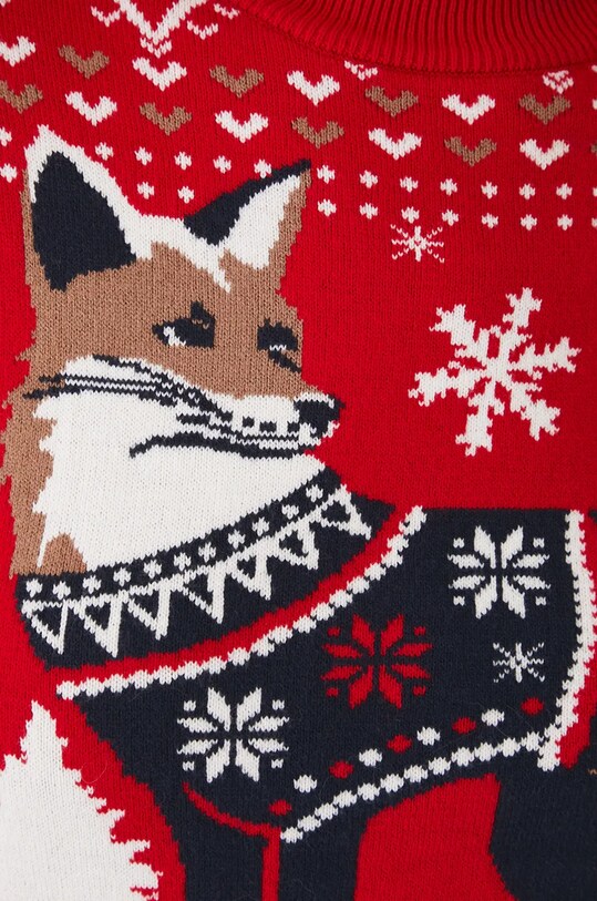 Sweter damski świąteczny wzorzysty kolor czerwony RW24.SWDA00