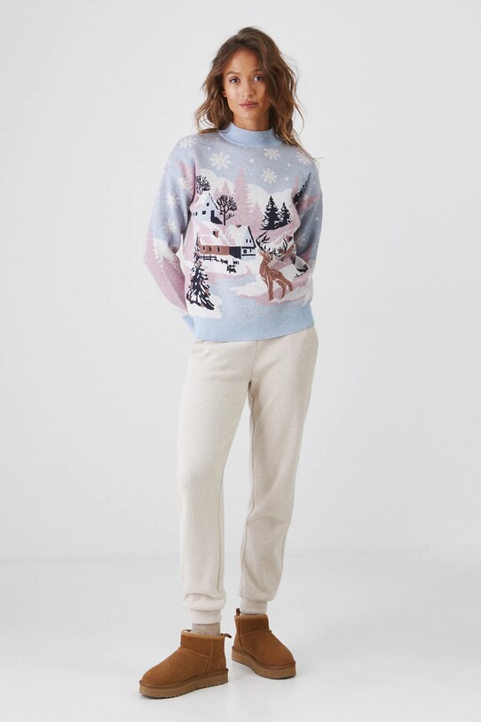 Sweter damski świąteczny wzorzysty kolor multicolor RW24.SWDA01 multicolor RW24