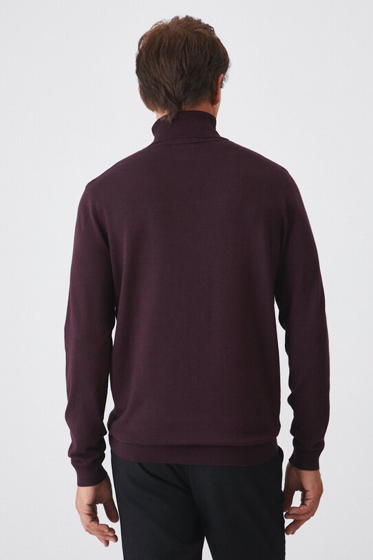 Sweter męski z golfem kolor bordowy RW24.SWM051