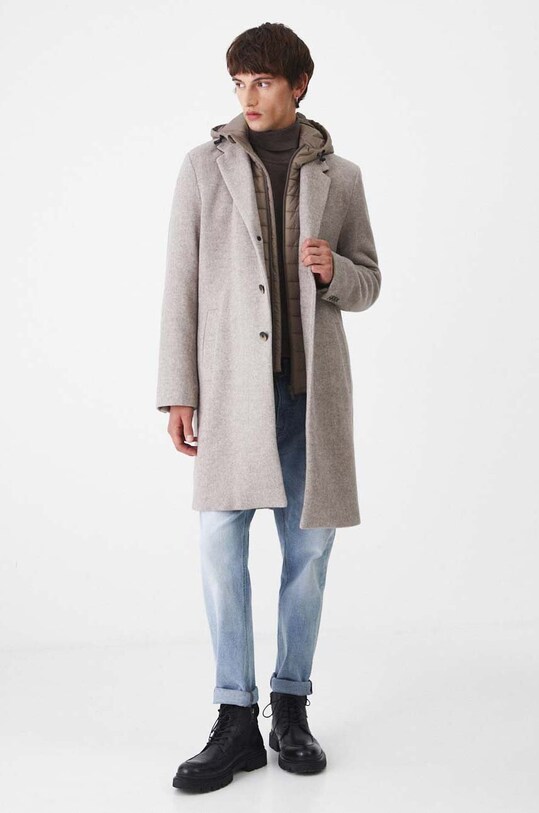 Sweter męski z golfem kolor brązowy RW24.SWM051 brązowy RW24