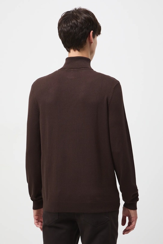 Odzież Sweter męski z golfem melanżowy kolor brązowy RW24.SWM051 brązowy