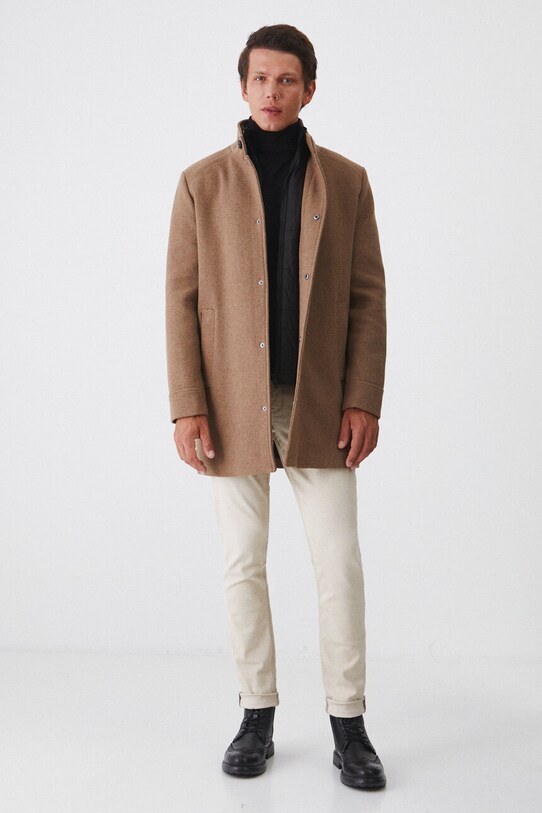 Sweter męski z golfem kolor czarny czarny RW24.SWM051