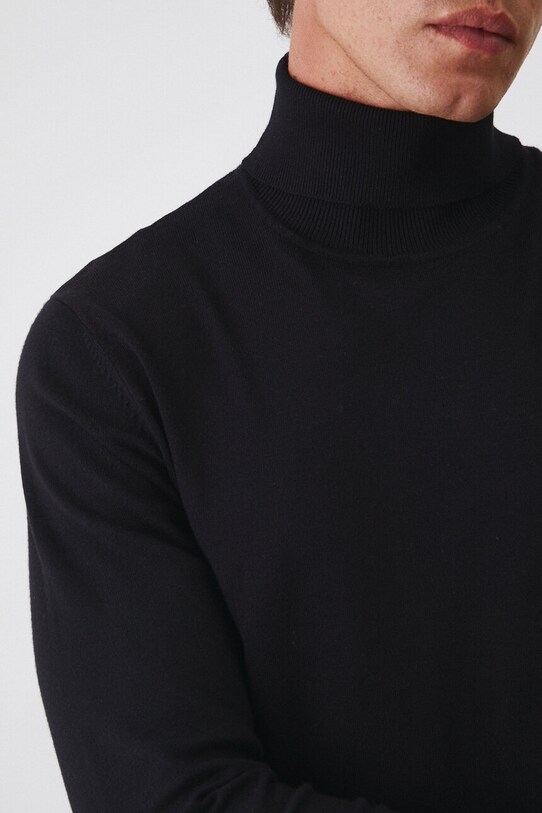 Sweter męski z golfem kolor czarny RW24.SWM051 czarny