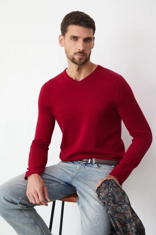 Medicine sweter bawełniany bawełna czerwony RW24.SWM090