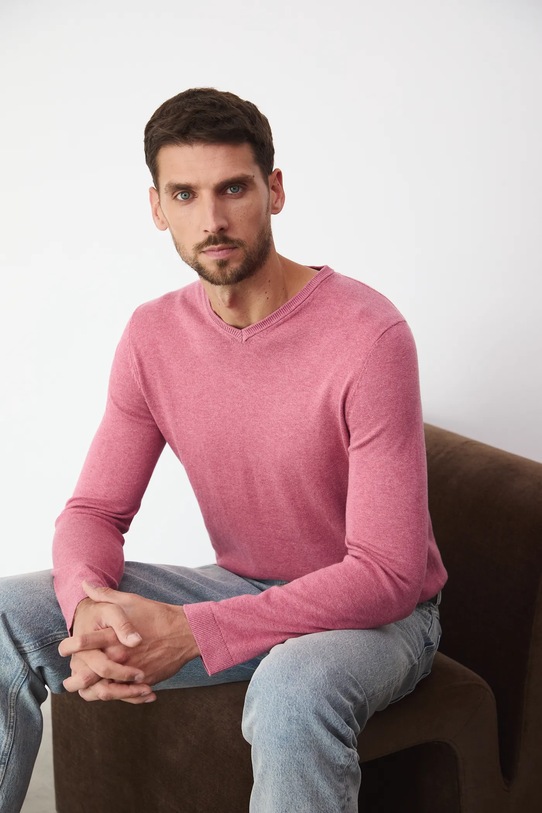 Medicine sweter bawełniany regular różowy RW24.SWM090