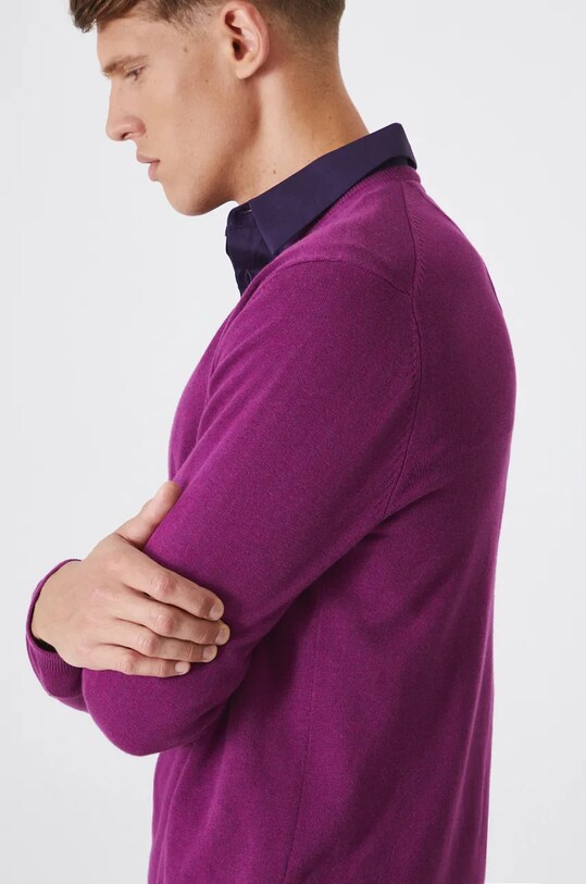 Sweter bawełniany męski kolor różowy różowy RW24.SWM090